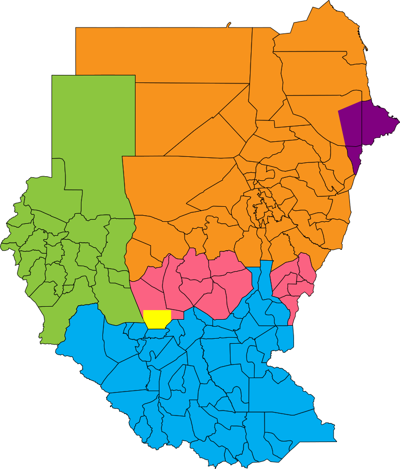 mapa sudanu sprzed referendum