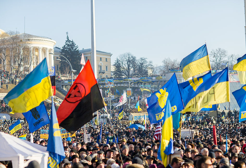 Euromajdan - kolejny dzień masowych protestów, grudzień 2013.